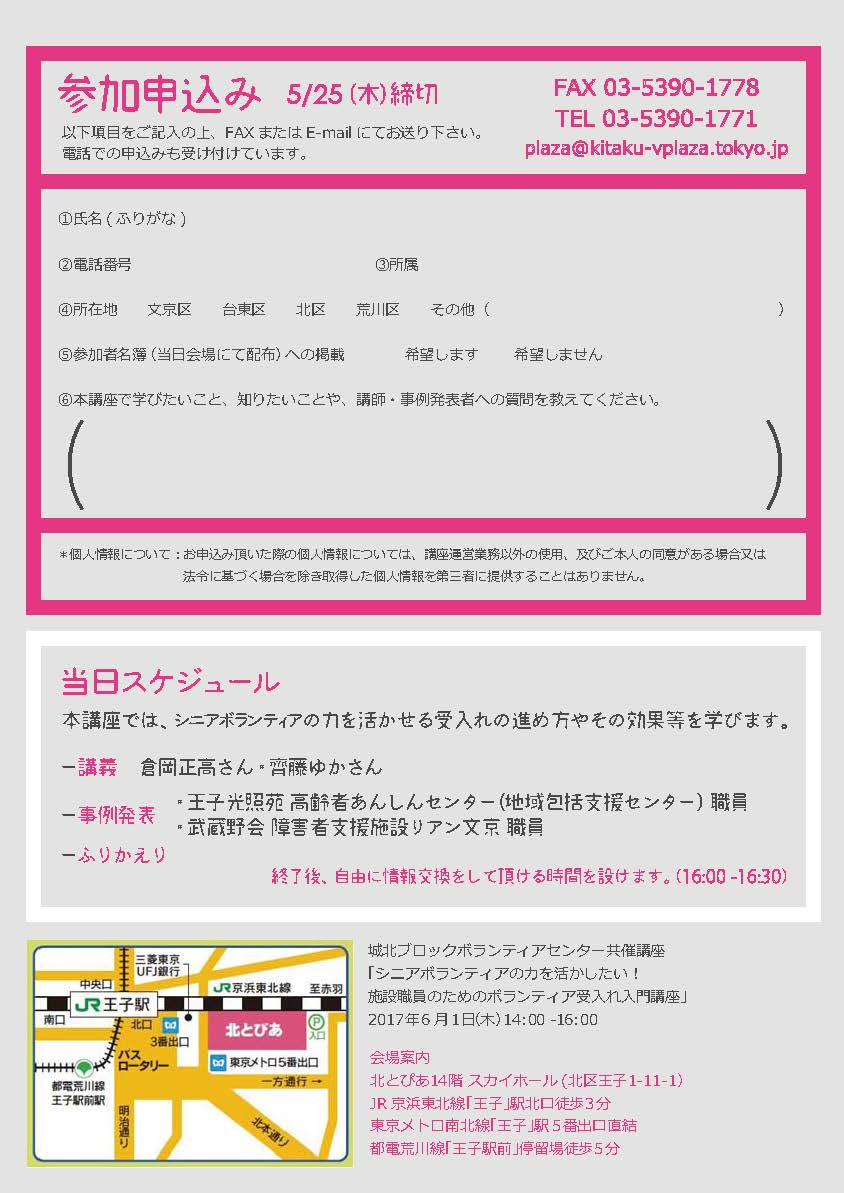 施設職員のためのボランティア受入れ入門講座