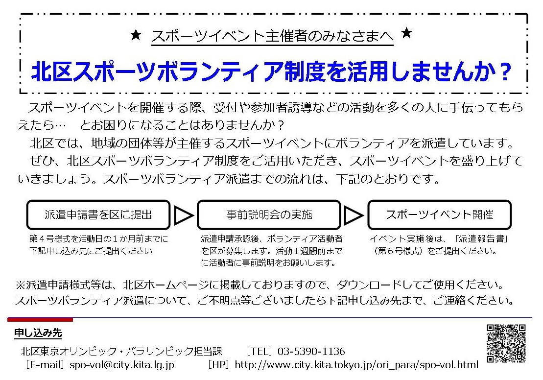 北区スポーツボランティア制度について